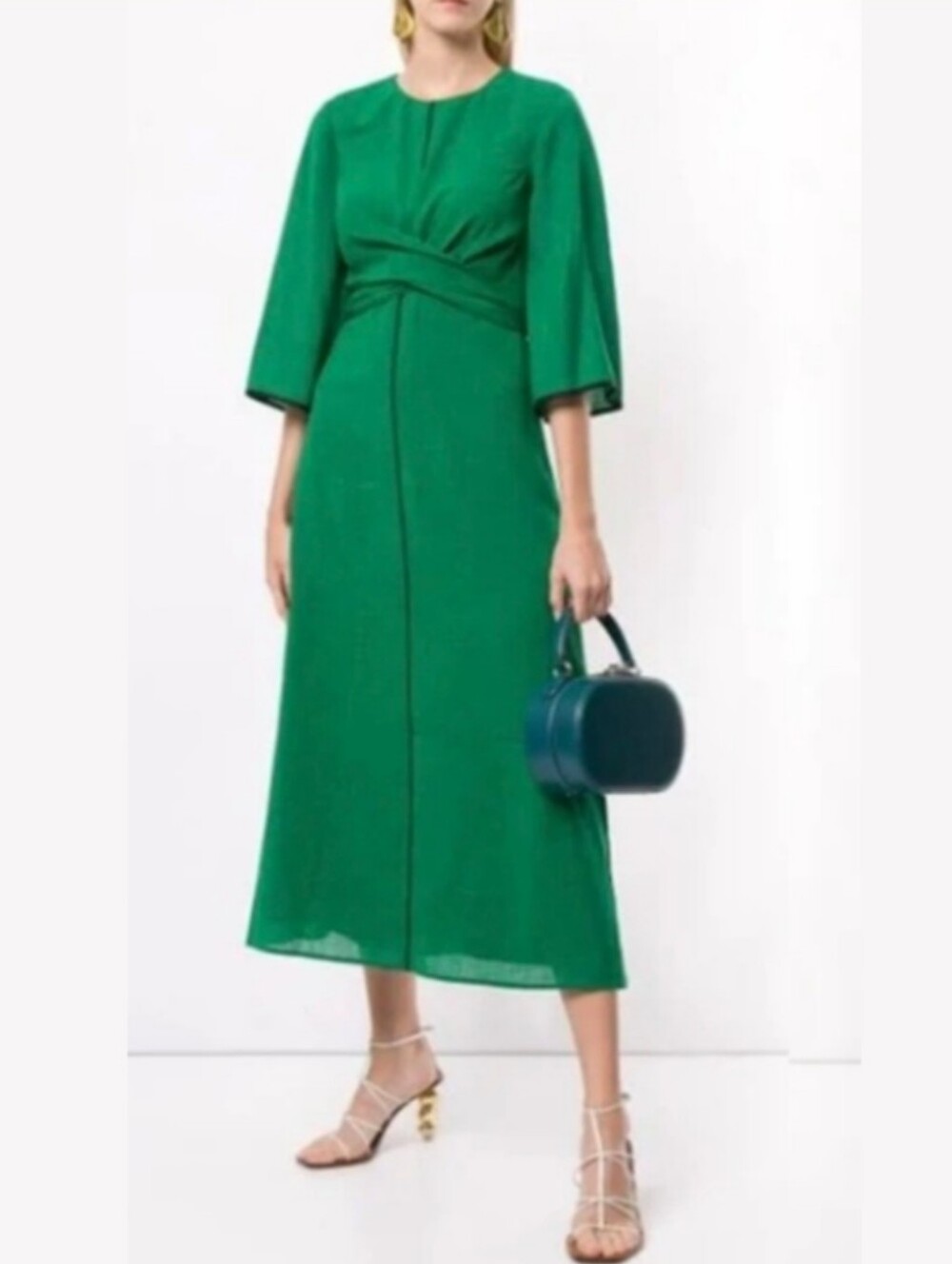 Cefinn Twist Front Voile Midi Dress
